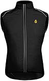 HYSENM Chaleco sin mangas para ciclismo y bicicleta de montaña con logo Tour de France [Cortavientos + Transpirable + Reflectante] Poliéster XXL Negro
