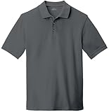 Joe's USA Mens Heavyweight Cotton Polo-L-Steel Grey