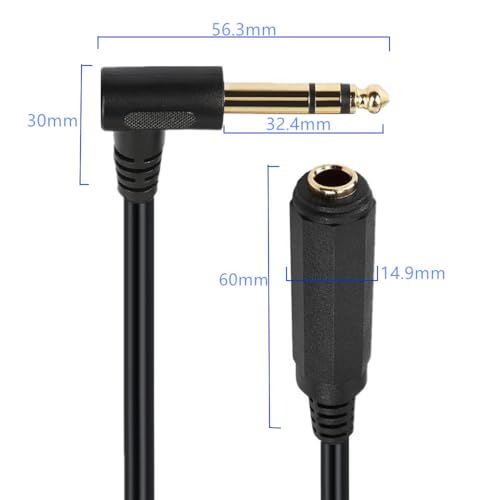 Cable de audio de 6,35 mm macho a hembra Seadream extensión para auriculares y guitarra 2
