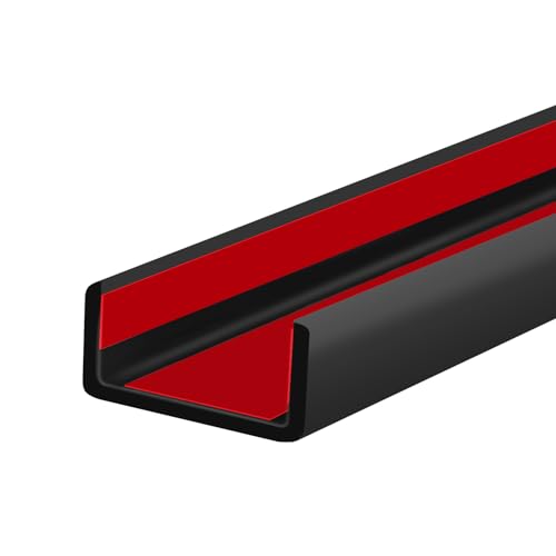 Image of Rubber Edge Trim, 1-1 /4 inch (32mm) Wide U Channel Edge Trim, Big Size U Shaped Trim, Self Adhesive Edge Banding for Plywood, Woods, Doors, Shelf, Cabinet, Countertop, Length 20Ft, Black