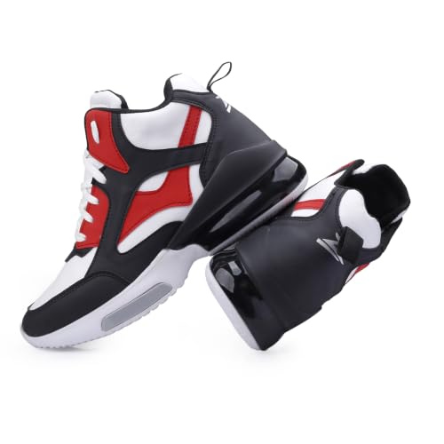 Image of Zixer High Top Sneakers for Men | Stylish Casual Basketball Inspired Shoes for Men | Lace-Up Ankle Length Fashion Sneakers | Lightweight Comfortable Walking Shoes for Men