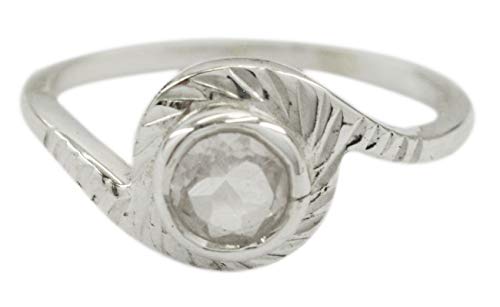 Bague en argent sterling 925 et quartz rose véritable RIYO
