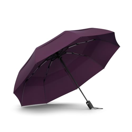 Image of TUMELLA Strongest Windproof Travel Umbrella (Compact, 100MPH Wind-Tested), Light, Portable, One-Handed Use, Automatic Folding Rain Umbrella, Durable, Premium Grip, Fits Car & Backpack