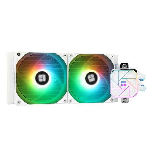 Thermalright Aqua Elite 240 Refroidisseur de processeur liquide V3 Blanc 240 rangées, 2 ventilateurs PWM de 120 mm, roulements S-FDB, pour AMD/AM4/AM5, Intel LGA1150/1151/1155/1156/1200/2011/1700,