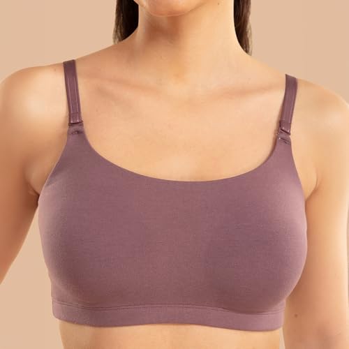 NYKD (NYB165 Cotton Non Padded & Non Wired Full Coverage Slip On T-Shirt Bra for Women | Easy Breezy Soft Fabric with Hidden Shaper Sling for No Side Bulge & Detachable Strap