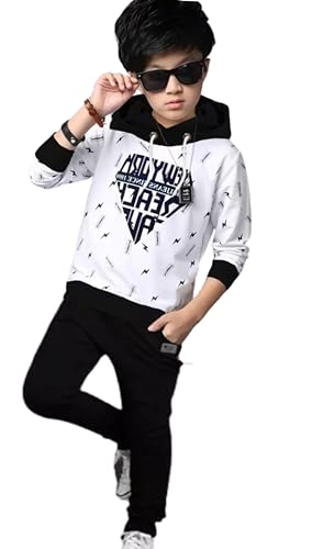 Image of LilBits Boys Summer Co Ord Set | Cotton Blend Printed T-Shirt & Track Pants Outfit | Kids Casual Top Bottom Clothing Set 2-16 Years
