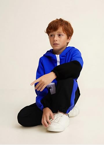 Image of Azmxynol Boys Clothes Kids Little Boy Color Block Half Zip Hoodie & Jogger Pants 2 Piece Outfit Set,4-12 Years