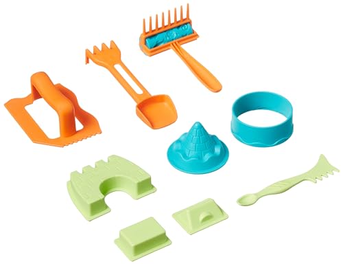 Image of Amazon Basics 11 Piece Moldable Sensory Sand Toy Kit with Castle Molds and Tools, 3lbs Blue Color, for Kids Ages 3 and Up
