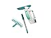Leifheit Kit aspirateur à vitres Dry & Clean avec manche et mouilleur, lave vitre sans traces, nettoyeur vitre multi usages, aspirateur portable, autonomie jusqu'à 38 minutes