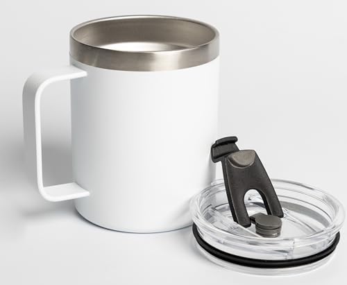 Twin Wall Stainless Steel Vacuum Insulated Thermal Travel Mug, Spill-Proof Lid & Handle. Perfect Fit for Our Drinks Holder