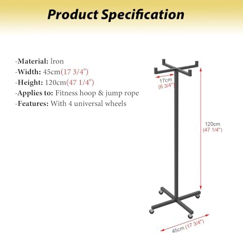 Hula Hoops Organizer Stand - Floor Storage Rack for Jump Ropes & Hula Hoops, Space-Saving Trolley Holder for Kids & Adults, Durable & Portable Exercise Equipment Storage