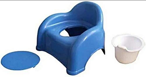 JSR Baby Potty Training Seat for Kids/Toddler/Babies/Infant, Portable Travel Potty, Can Be Fixed On Adult Potty Seat for Training, Kids Toilet Seat, 12-36 Months Boys/Girls(Blue)