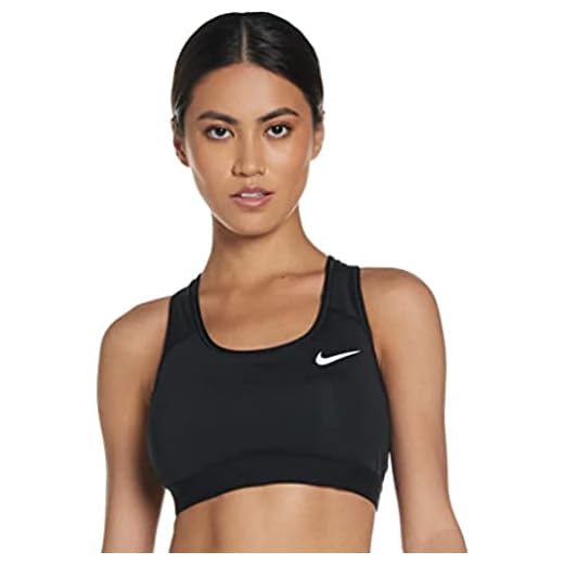 Under Armour Mid Keyhole, schnelltrocknendes Bustier, komfortable Funktionsunterwäsche mit Passform Kompression Damen, Schwarz (Black / Black / Metallic Silver) , M 8 Nike Damen Swoosh Non Padded Sport-BH mit Mittlerem Halt, Black/White, XL, BV3630