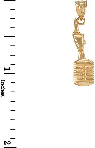 Fine 14k Yellow Gold Studio Mic Microphone Charm Pendant - Image 2