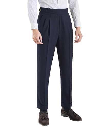 CHOKMAR Men's Classic Gurkha Naples Italian Style Dress Pants No