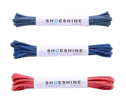 Image of SHOESHINE Formal Round Shoelace Waxed Cotton Thin Shoe Laces - 3 Pair