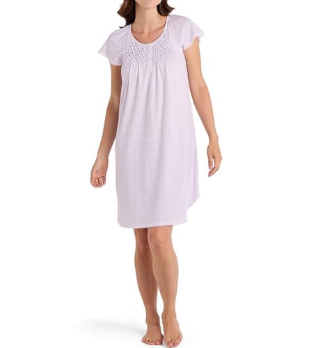 Image of Miss Elaine Short Cottonessa Nightgown, Short Sleeves and Beautiful Pattern Gown, Sleepwear & Loungewear