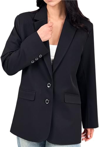 Womens Casual Blazers for Work Long Sleeve Jackets Boyfriend Blazer for Women Business Office Lightweight Jacket
