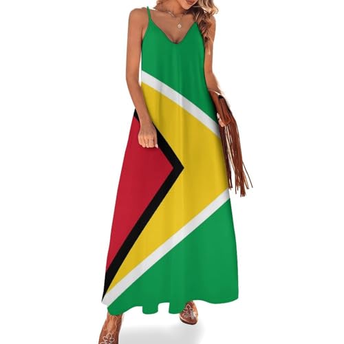 Robe longue Guyana pour femme | Tenue chic d'été bohème sans manches vert