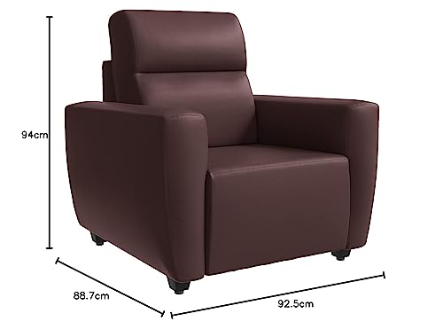 Image of Wakefit Sofa Set | 3 Year Warranty | Sofa 1 Seater, 1 Seater Sofa for Living Room, Wooden Sofa Set, Sofa Set Single Seater - Belize(Romance : Dark Fantasy)