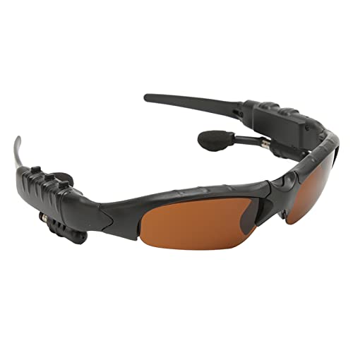 ASHATA Sport Wireless Bluetooth Audio Sunglasses, Open Ear Smart Driving Polarized Sunglasses, Eyesight Protection Handfree Calling Foldable Glasses for Fishing Running Driving(Tea Coloured Lenses)
