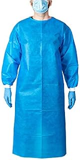 Ever Ready First Aid Disposable Isolation Gown Level 2 with Cuff, Non-Surgical, Blue - 110 Count