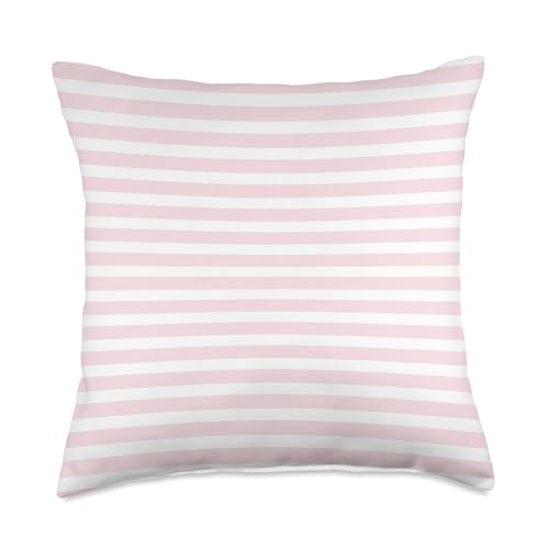 Light Pink White Stripes Pattern Minimalist Graphic Cute Throw Pillow