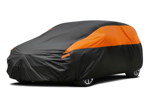 Image of GUNHYI Waterproof SUV Full Car Cover Custom Fit Outback (2020-2026) | All‑weather Outdoor sun /rain /dust /snow /wind /UV protection, breathable lightweight fabric, black‑orange design,storage bag