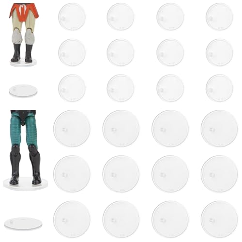 TITAWU 26PCS Action Figure Stand, 25mm/37.5mm Figure Model Toy Display Base with Peg, Compatible with 3.75'' VINTAGE (1977-1985) Star Was Figures,...