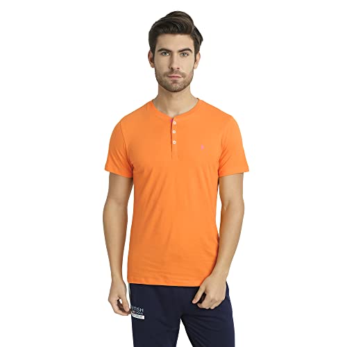Image of AM SWAN Premium Cotton Half Sleeve Henley T-Shirts