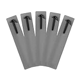 Caddie WUMUZAI Lot de 5 pochettes simples en cuir synthétique pour stylo plume, petite pochette de transport, étui de protection pour stylo à bille, stylet tactile (gris)