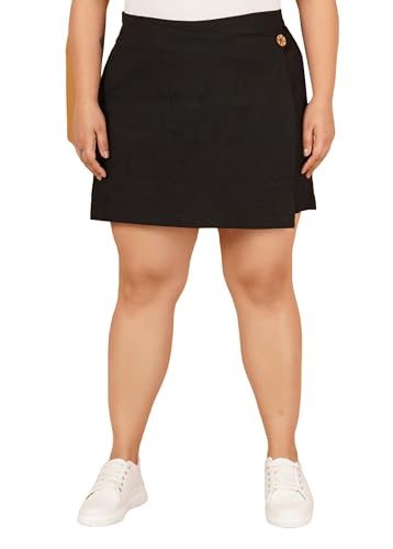 Image of Indietoga Womens's Plus Size Classic Stretchy All Time Trendy Knee Length Versatile Cotton Skorts /Shorts (2XL to 7XL)
