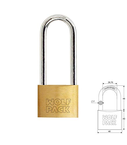 Brass Padlock Long Arc Keys Equal 50mm No. 2, único