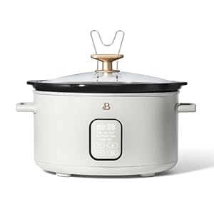 Beautiful 6 Qt Programmable Slow Cooker by Drew Barrymore (White Icing)