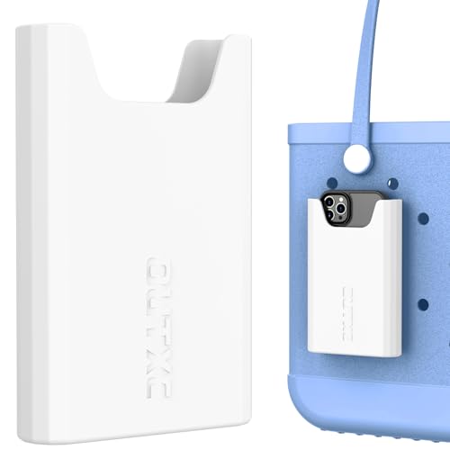 OUTXE Silicone Phone Holder Accessories for Bogg Bag Phone Case Holder Compatible with All Bogg Bags White Cell Phone Insert for Simple Modern Beach Bag