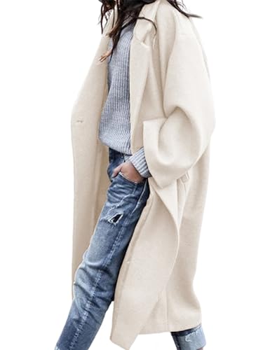 UANEO Women's Oversized Wool Blend Trench Coat