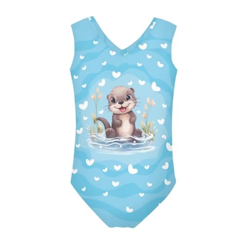 Image of Girls Swimsuit 3-14Y One Piece Swimwear Sleeveless Girls Bathing Suit