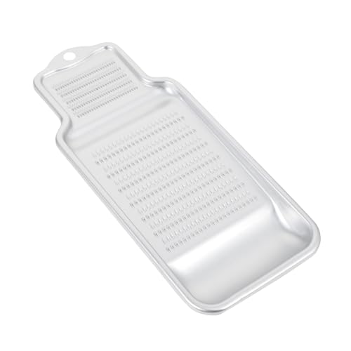 ULTECHNOVO 1 rallador de aluminio multiusos para queso y ajo, compacto para uso doméstico, bandeja recogedora y mango cómodo