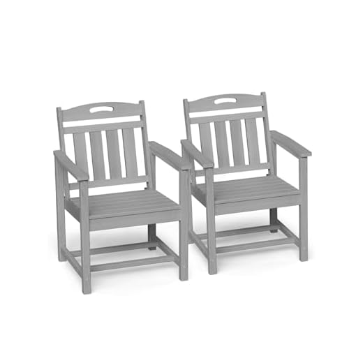 Set of Two HDPE Outdoor Dining Chairs
