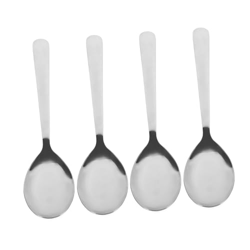 DECHOUS 4Pcs Stainless Steel Soup Spoons Heavy Duty for Home Kitchen Polished Smooth Edges Classic Design for Daily Use