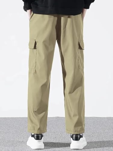 Image of Cargo Pants for Men | Cotton Cargo Trousers|Cargo for Men |Cotton Cargo Pant |Drawstring Waist Pant Multi Pocket Utility Wear