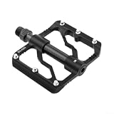 Pedali per bici in alluminio CNC con asse Cr-Mo, 3 cuscinetti, punte antiscivolo, filettatura 9/16" per MTB ciclismo su strada, nero