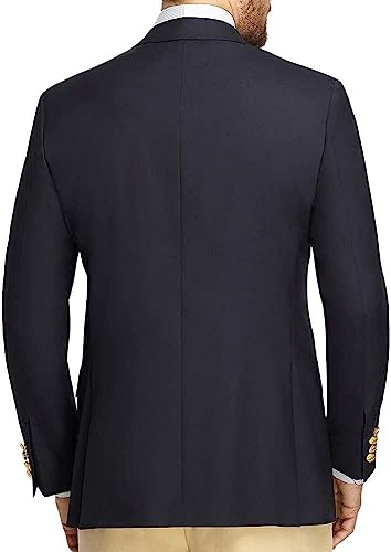 Brooks Brothers Men's Madison Fit All Wool Two Button Blazer Jacket, Navy Blue (40L Long)2