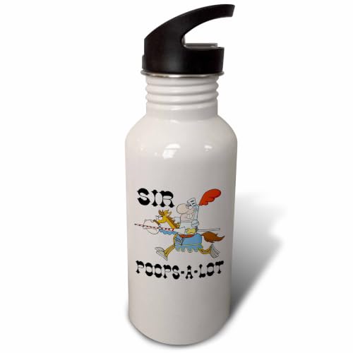 3dRose Funny Knight Sir Poops A Lot-Sports Water Bottle, 21oz , 21 oz, Multicolor