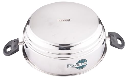 Image of Coconut Stainless Steel Idli & Dhokla Steamer 4.5L | 20 Idli Capacity | Heavy Gauge | Induction & Gas Compatible | Sandwich Bottom | Multipurpose Steamer with SS Lid for Momos & Veggies
