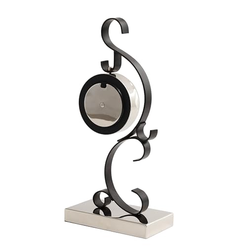 Image of Decor de Maison Handcrafted Stellar Mirage Luxury Table Clock for Livingroom,Bedroom,Studyroom | Desk /Table Clocks for Home Decor | Silent Analog Table Clock | Best for Gifting | Silver & Black