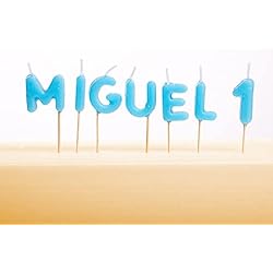 Velas de cumpleaños personalizadas. Escoge el nombre, edad y el color de las velas. Compra solidaria