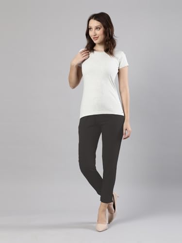Image of Femmora Comfortable Fit Solid Straight Pant, Breathable Cotton Fabric with Side Zip Button Closure, for Women, Pack of 1