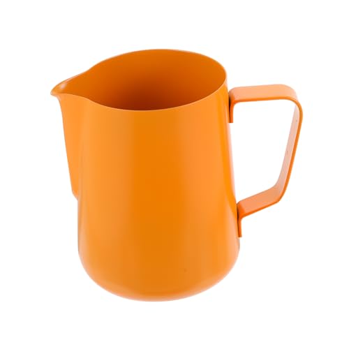 LIFKOME Maceta Taza De Café Jarra De Espuma De Café Leche Lanzador De Café Taza De Espuma De Café Copa De Espuma Naranja Acero Inoxidable