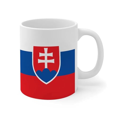 Mug Slovaquie 325 ml Drapeau International Signal' Flags Nouveauté Tasse à café Cadeau pour femme Co-Worker Céramique Blanc